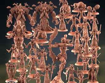 Miniaturas para juegos de mesa de Elfos de la Noche
