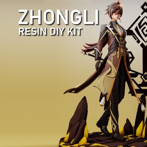 Figurine Genshin Impact - Zhongli Sous Cloche - Décorative Faite Main - 2023