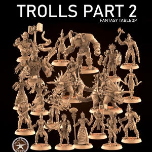 Trolls Part 2 Collection - Tabletop Scale - My3dPrintForge - Tabletop Dungeons and Dragons Wargaming Minis