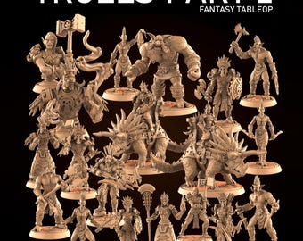 Trolls Part 2 Collection - Tabletop Scale - My3dPrintForge - Tabletop Dungeons and Dragons Wargaming Minis