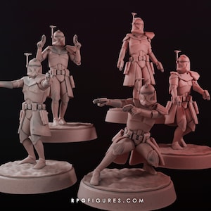 Officer Trooper Set 28mm Scale Sci-Fi Storm Figures General Resin Minis for Wargames Legion Compatible