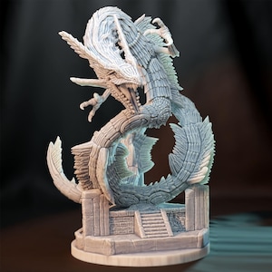 Rayquaza 1: 48 50 mm Basis Kaijumon Dragon Lizard Realistische Monsterfigur 3D Gedruckt Resin Kreatur Tabletop Gaming Mini