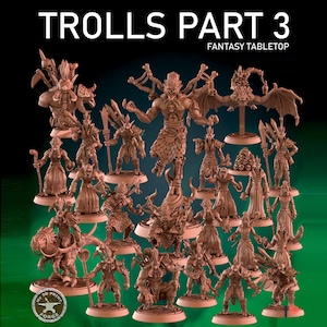 Trolls Part 3 Collection - Tabletop Scale - My3dPrintForge - Tabletop Dungeons and Dragons Wargaming Minis