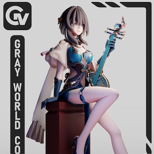 Ruan Mei DIY Figure Kit - *UNPAINTED* Honkai Style 3D Garage Kit by Greyworldcorporation