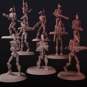 T1 Combat Droid Set 28mm Scale Sci-Fi Robot Figures Droids Resin Minis for Wargames Legion Compatible