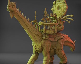 Titanodon Portal Master 120mm Oval Base - Star Scales ClayBeastCreation Tabletop Dungeons and Dragons Wargaming Miniature