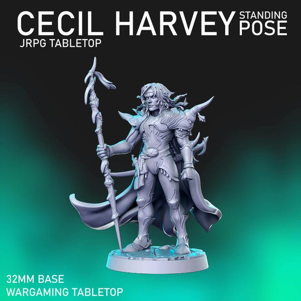 Cecil Harvey (32mm Base) - RNEstudio - FF Style Tabletop RPG Dungeons and Dragons