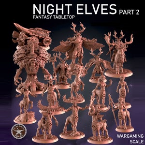 Night Elves Part 2 Collection - Tabletop Scale - My3dPrintForge - Tabletop Dungeons and Dragons Wargaming Minis