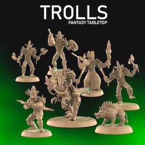 Trolls Collection - Tabletop Scale - My3dPrintForge - Tabletop Dungeons and Dragons Wargaming Minis