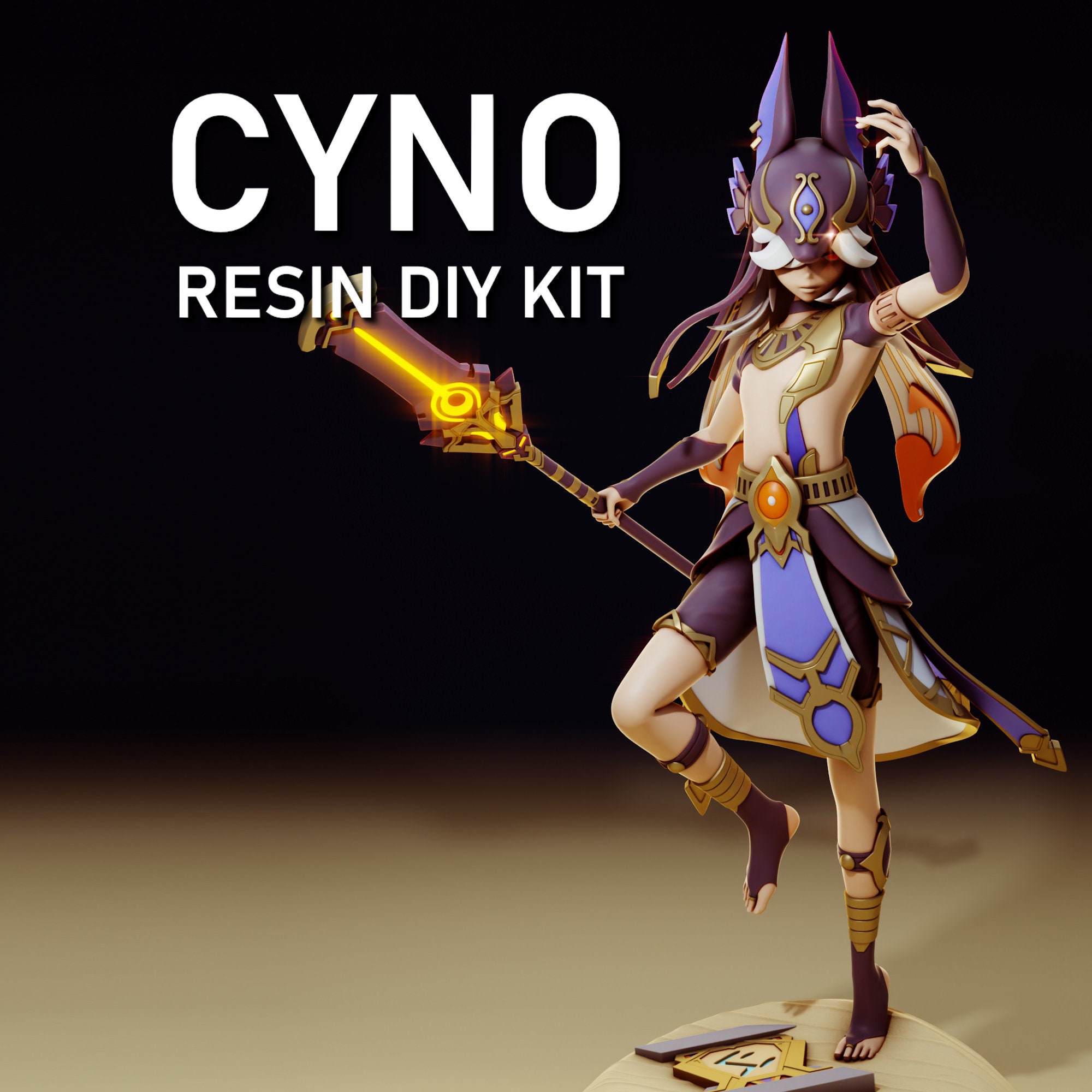 Cyno Resin DIY Figure Kit - GRAYWORLDCORP - *UNPAINTED* - Genshin Impact Style Model