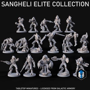 Elite Warriors - 16 poses disponibles | Miniatures d'élite extraterrestres de science-fiction imprimées en 3D | Figurines en résine de 28 à 32 mm pour zones litigieuses et jeux de guerre