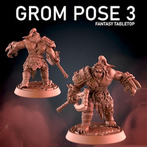 Grom Hellscream Pose 3 Miniature (32mm Base) - My3dPrintForge - Tabletop Dungeons and Dragons Wargaming Minis