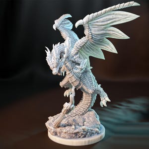 Mega Charzard X 50mm Base Kaijumon Giant Fire Lizard Realistic Monster Figure 3D Printed Resin Creature Tabletop Gaming Mini