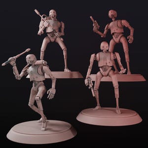 X-7 Patrol Droid Set 28 mm Scale Sci-Fi Roboter Figuren Droids Resin Minis für Wargames Legion Kompatibel