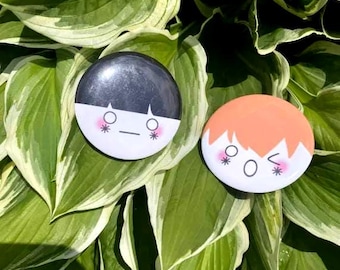 mob + reigen / mp100 kaomoji pin / button badges