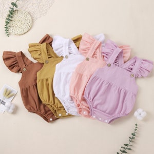 Boho Baby Clothes Baby Girl Ruffle Romper New born Baby Clothes Bohemian baby clothes Muslin Girl Romper Baby Organic Cotton Clothes