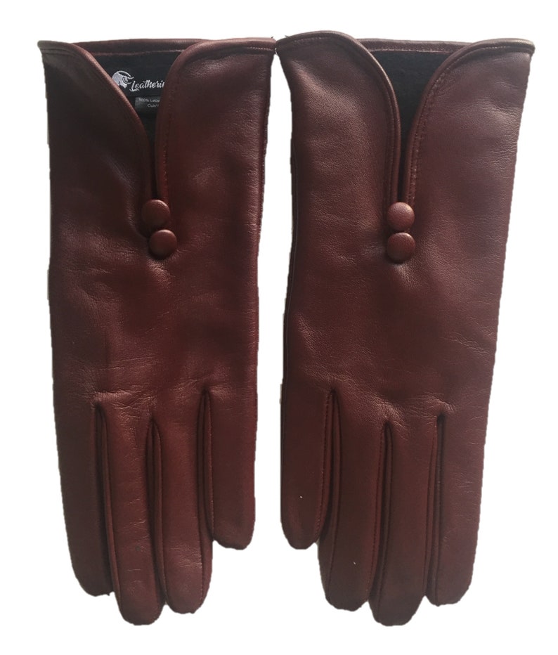 Women's Burgundy Soft Genuine Leather Gloves UK Free Delivery Winter
