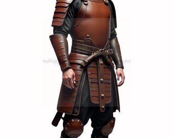 Armadura De Caballero Medieval De Cuero PU – Ajustable Para Cosplay Y Halloween
