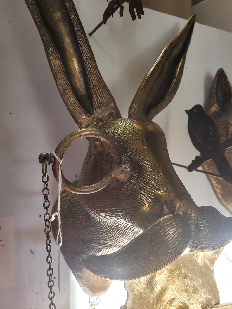 Hare Rabbit Monocle Bronzed Aluminum Hanging Wall Mount Etsy