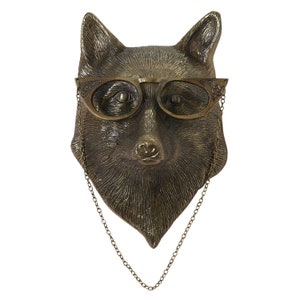 Fox Wall Mount Bronze Wall Art - Brass Wall Sculpture