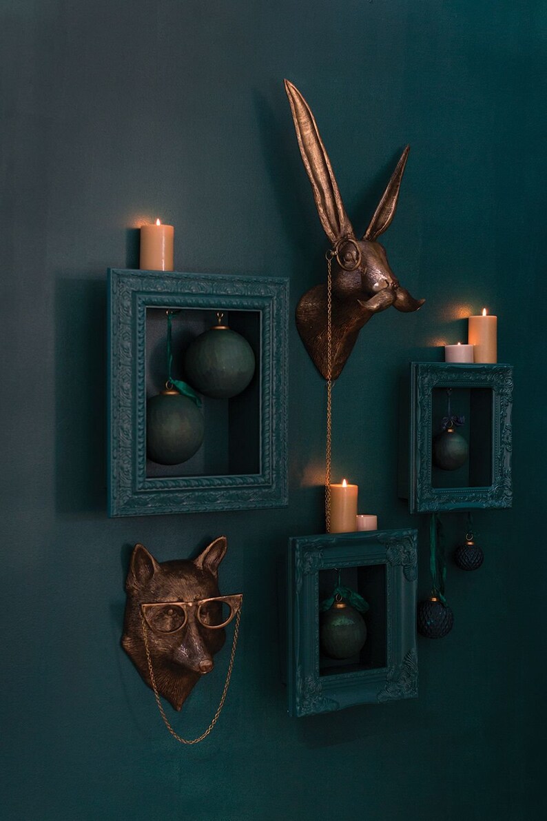 Hare Rabbit Monocle Bronzed Aluminum Hanging Wall Mount Etsy