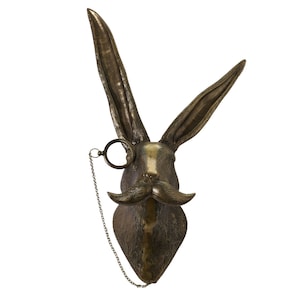 Hare - Rabbit -  Hare Rabbit Monocle Bronzed Aluminum Hanging Wall Mount