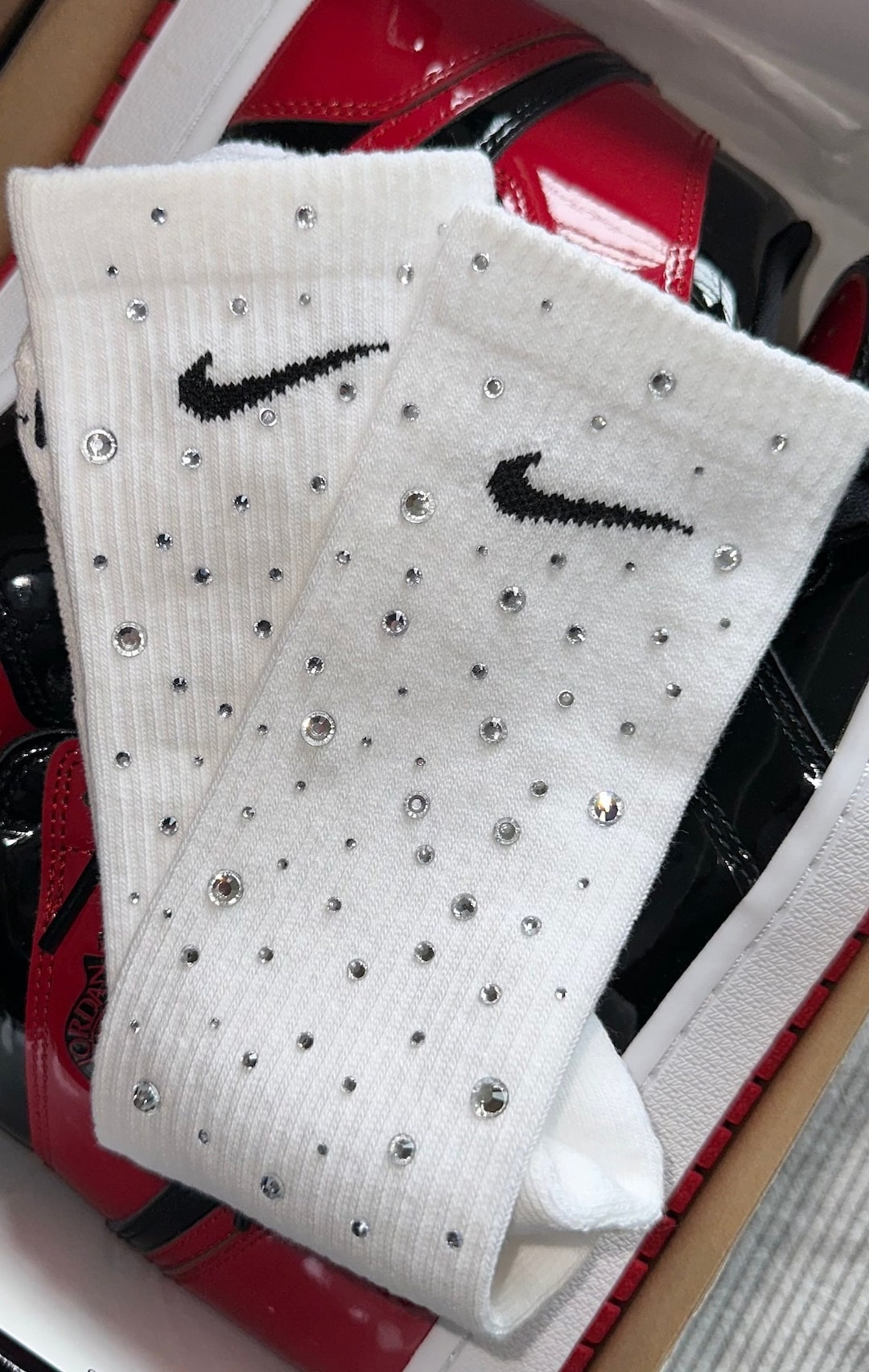 Full Rhinestone Bling Socks Custom Socks Birthday Gift Etsy