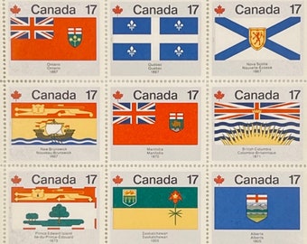 Canada Post Provincial and Territorial Flags Stamps - Unused Pane of 12 x 17 cents