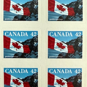 Book of twelve 42 cent “Quick Sticks” Canada Post stamps issued in 1991