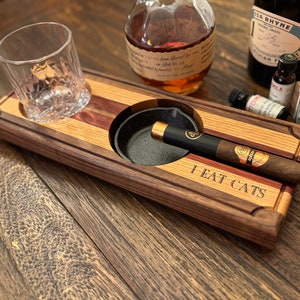 Leaf & Barrel Board Personalized Cigar Ashtray and Whiskey Coaster Combo image 6