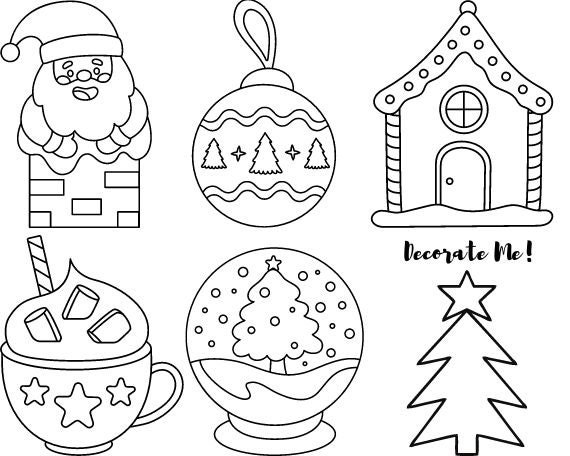 Coloring Page Christmas decorations - free printable coloring pages - Img  31087