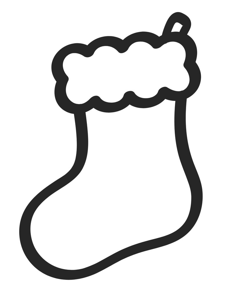 Stocking Christmas Coloring Pages, Digital Christmas Prints, Christmas