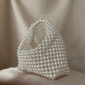 Pearl Beaded Bag Pearl Wedding Handbag Pearl Clutch Bag - Etsy