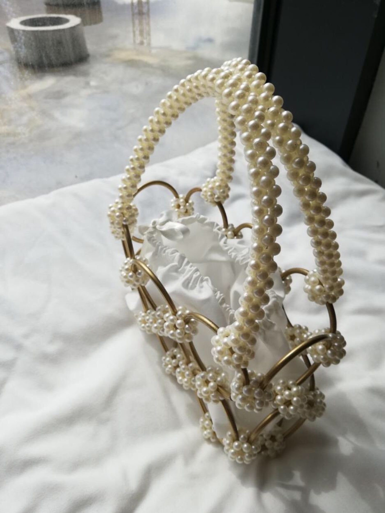 Pearl Bag Pearl Beaded Bag Pearl Wedding Bag Pearl Purse Etsy