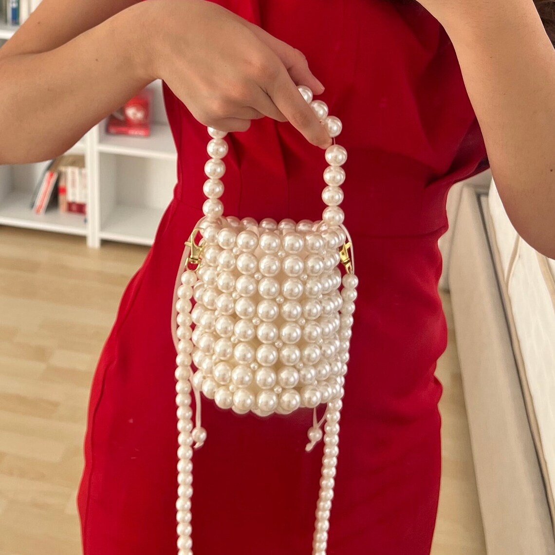 Pearl Beaded Bag Pearl Bridal Clutch Pearl Wedding Handbag Etsy
