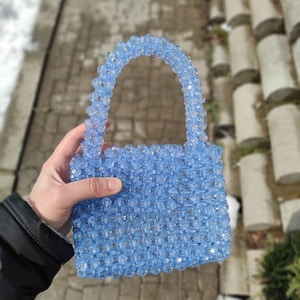 Blue Beaded Bag Etsy Singapore