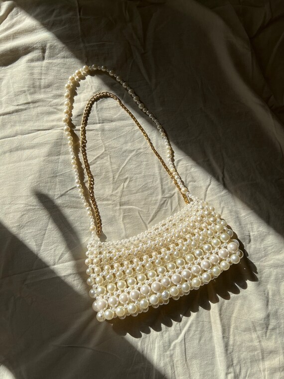 White pearl clutch purse clearance