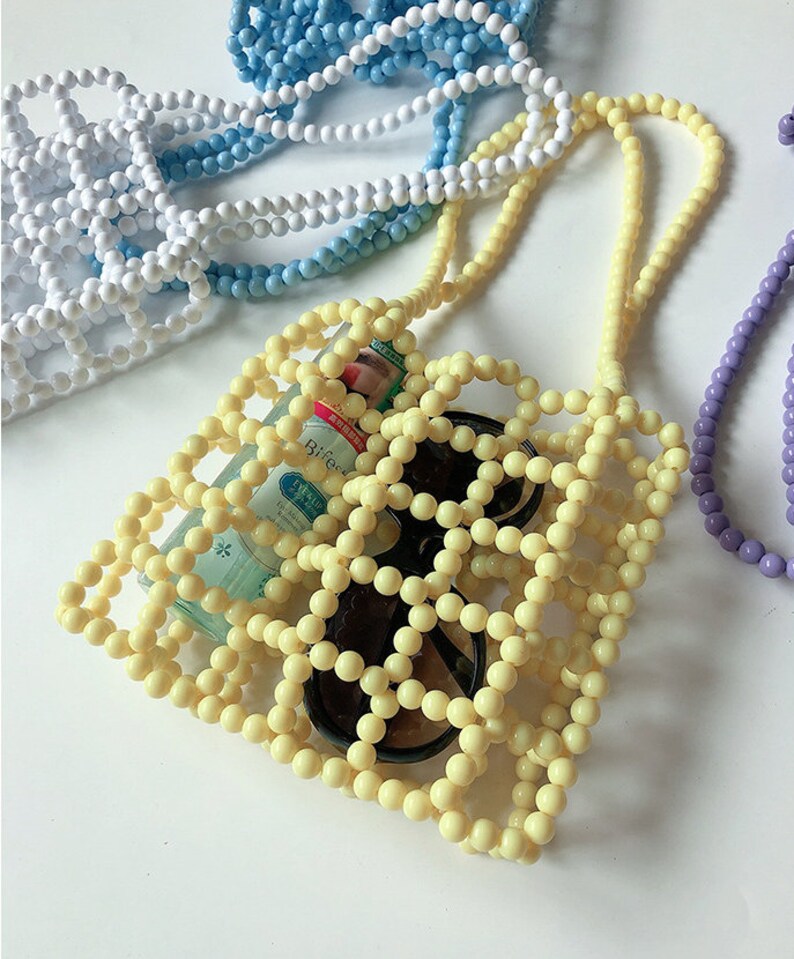 Rainbow Bead Shoulder Bag Bead Shoulder Bag Women Shoulder Etsy