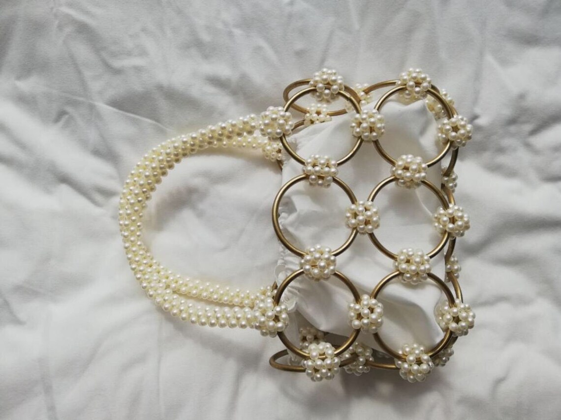 Pearl Bag Pearl Beaded Bag Pearl Wedding Bag Pearl Purse Etsy