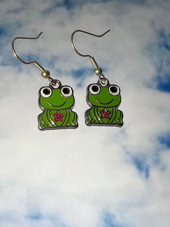 Frog Earrings Etsy