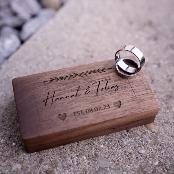 Ringbox Graviert | Trauringbox |Verlobungsringe | Schmuckkästchen | Hochzeit | Personalisierte Ringbox | Ringbox aus Holz | Eheringe