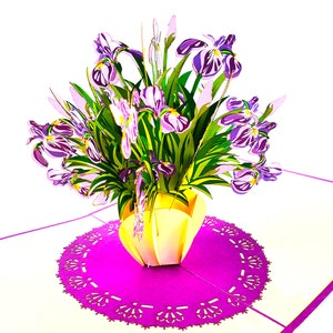 Cartão pop-up 3D feito à mão Iris aniversário dia dos namorados mães nova casa