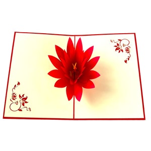 Carte popup 3D nénuphar lotus anniversaire fête des mères fleur
