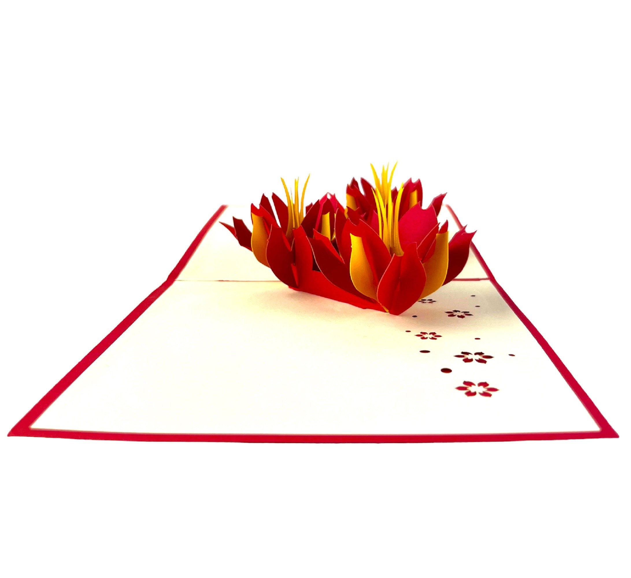 Handmade 3D Pop up Birthday Card Water Lily Wedding Anniversary Pond ...