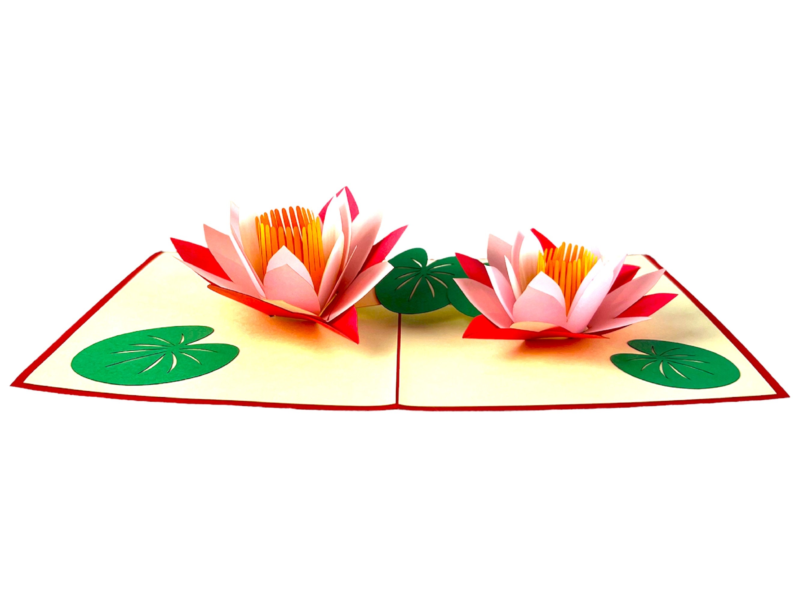 Handmade 3D Pop up Card Lotus Water Lily Birthday Mother's Day Flower ...