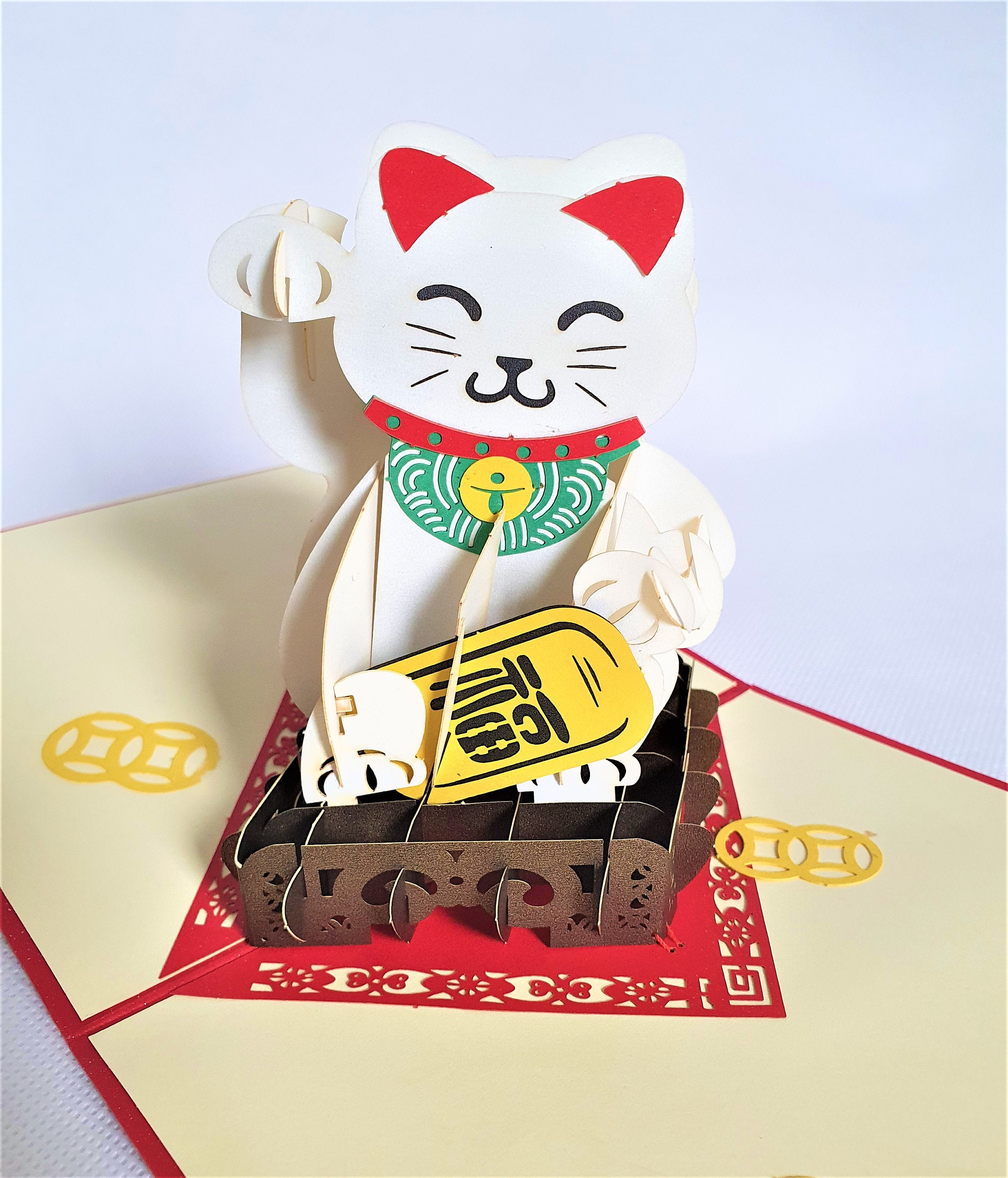 Lucky Cat cookie cutter Maneki-neko beckoning cats paw 招き猫