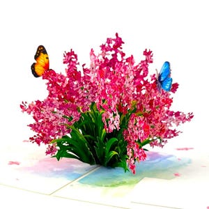 Carte d'anniversaire 3D lilas Saint-Valentin Anniversaire de mère Nouvelle maison Guérison