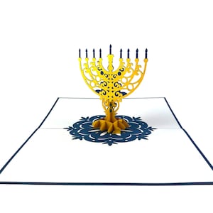 Handgemachte 3D Popup Karte Chanukka Jüdische Feste Kerzen
