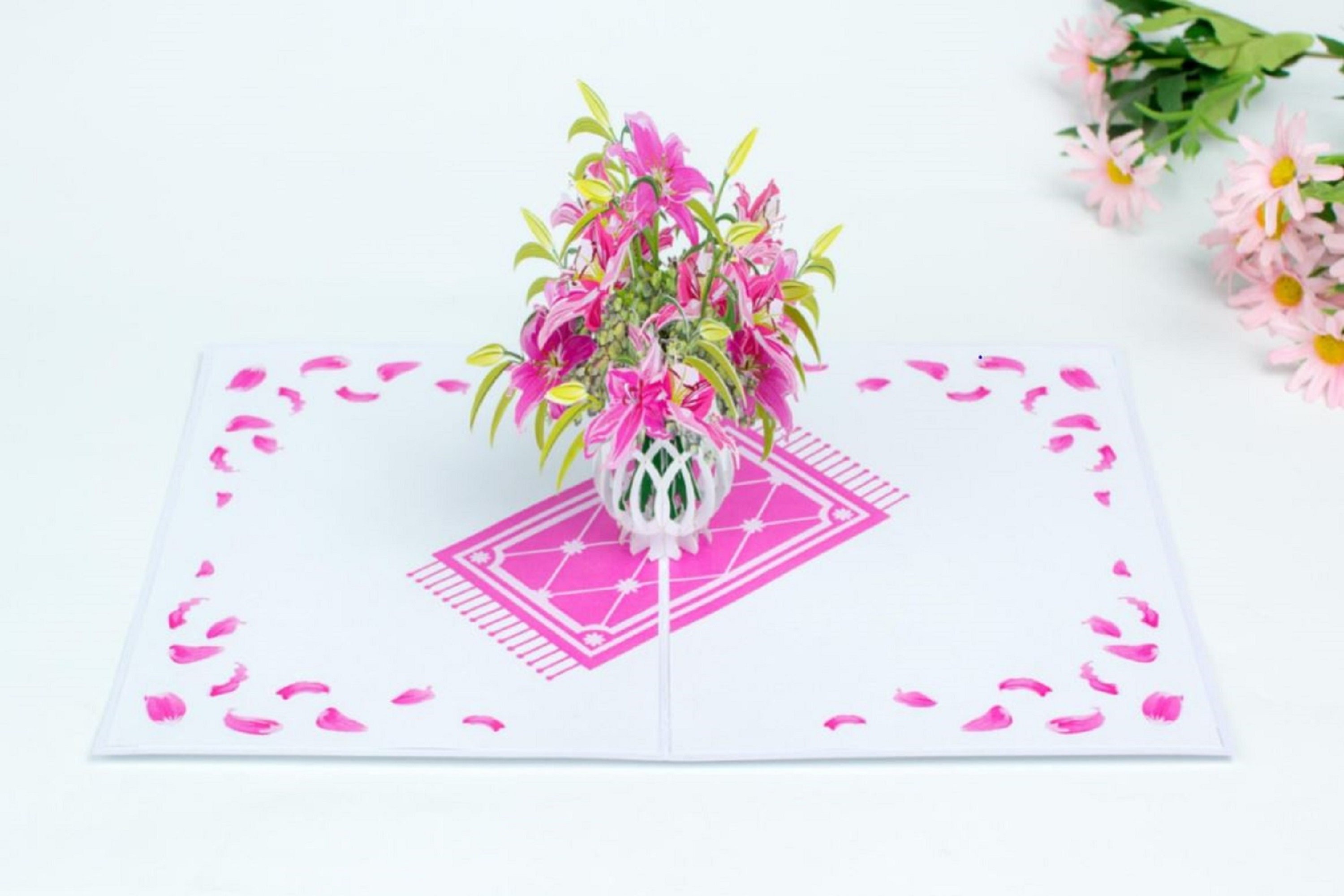 3D Pop up Card Lily Birthday Wedding Anniversary New Home Mothers Day ...