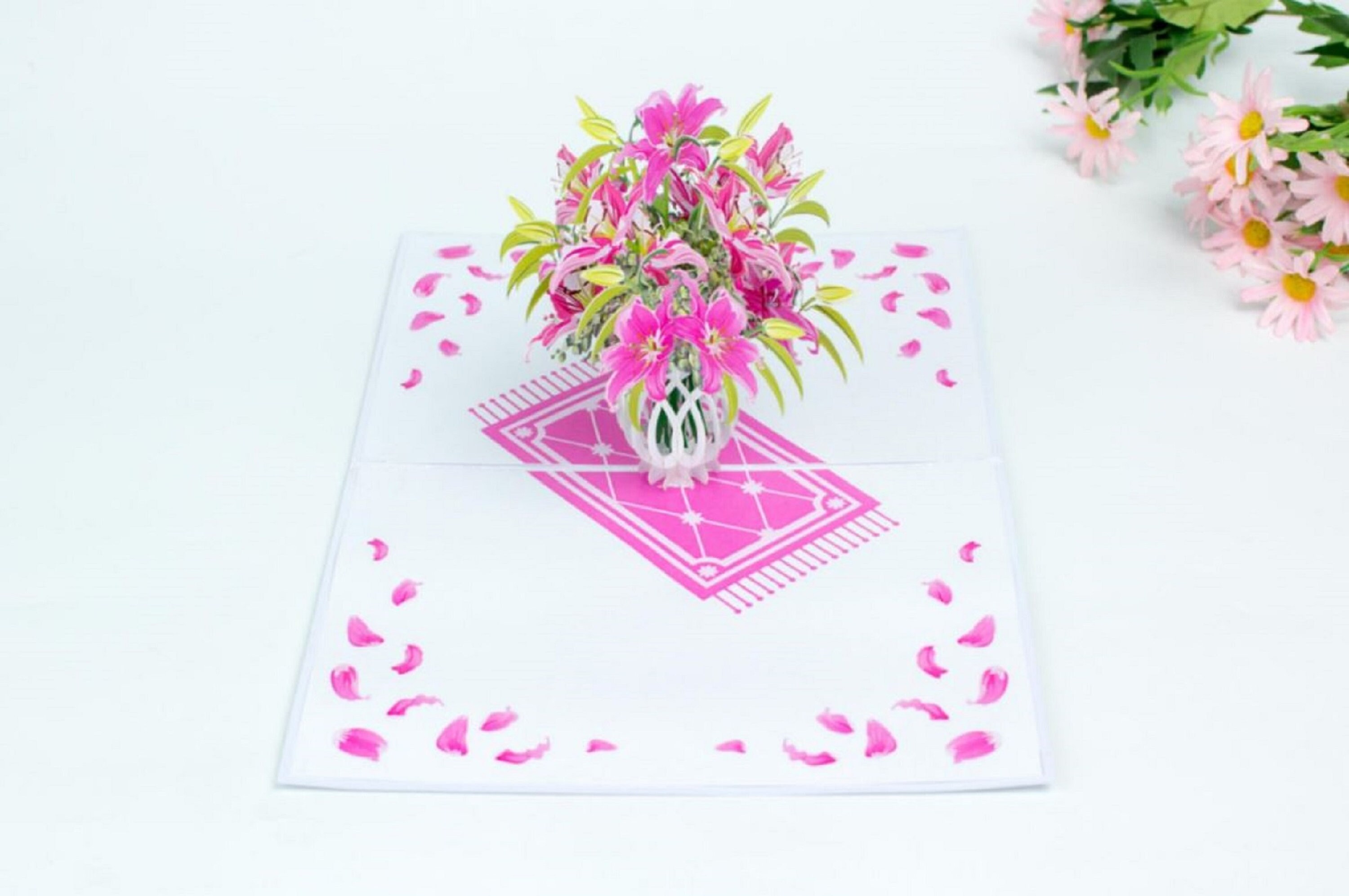 3D Pop up Card Lily Birthday Wedding Anniversary New Home Mothers Day ...